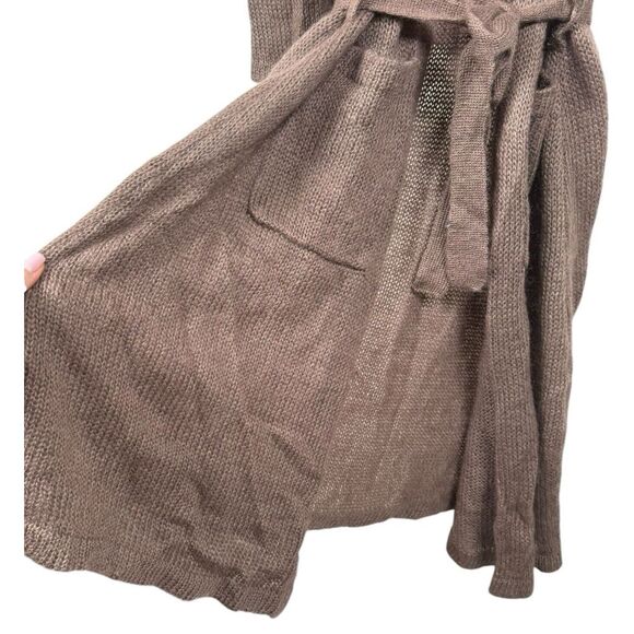 TWIGGY Vintage 90s Mohair Longline Duster Hooded Belted Cardigan Size XL - Picture 5 of 10